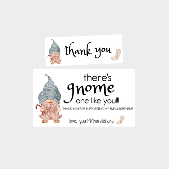 24. Gnome Personalized Package Inserts | Stickers Bundle - Picture 1 of 2